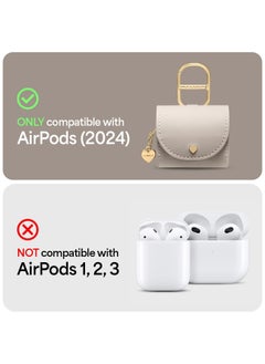 CYRILL Mini Bag Compatible with AirPods 4 Crossbody Case Cover for Airpods 4th Gen with Magnetic Snap Closure - Dark Beige  - Image 2