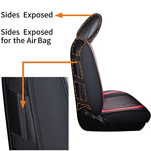 Aierxuan Jeep Wrangler JK JL 4-Door Seat Covers Full Set Custom Fit 2007-2025 Unlimited X Rubicon 392 Sahara Willys Sport High Altitude 4X4 Truck Pickup Waterproof Leather (Full Set/Black-R) - Image 4