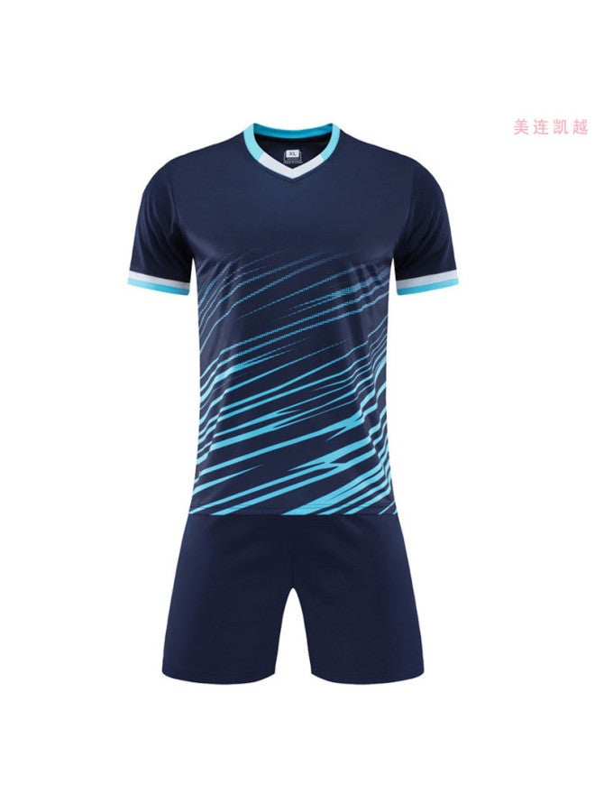 Dark Blue Short Sleeve Football Jersey - Image 1