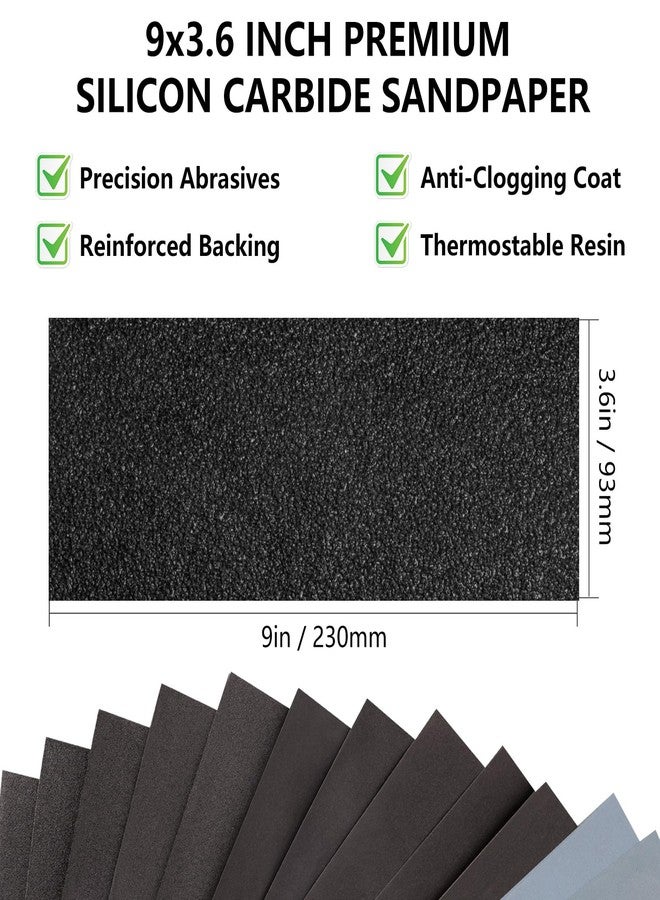 Shineboc Sandpaper 220 Grit, Wet Dry Sanding Sheets 9 x 3.6 Inch for Wood Furniture Finishing, Metal Sanding and Automotive Polishing, 21-Sheet - Image 2
