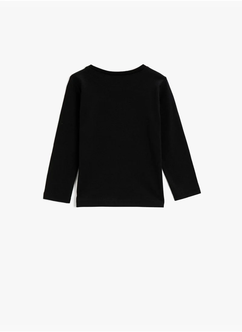 KOTON Long Sleeve T-Shirt Printed Cotton