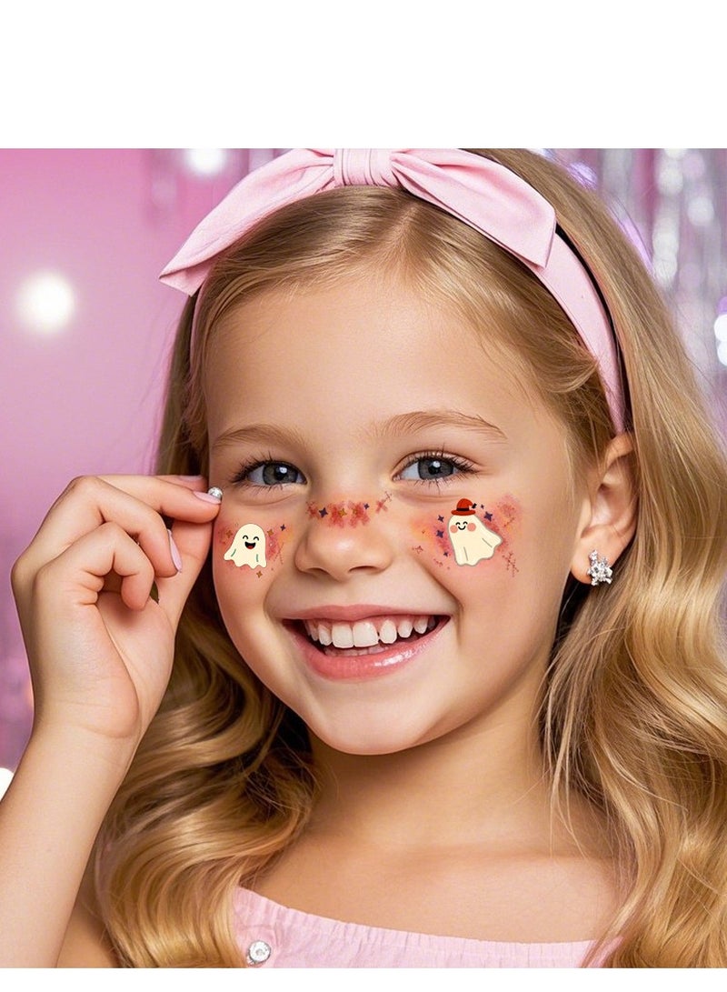Halloween face painting stickers, festive decorations, 12 pieces, random styles - Image 3