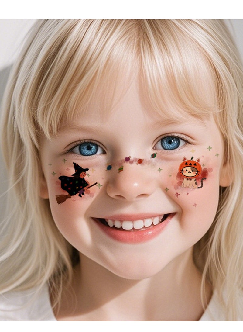 Halloween face painting stickers, festive decorations, 12 pieces, random styles - Image 5