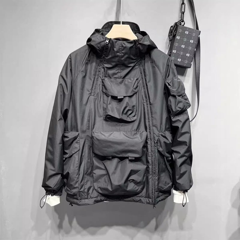 High Quality Japanese Style Double Zipper Jacket For Men And Women Couple New Windproof Waterproof Sports Loose Jacket - Image 1