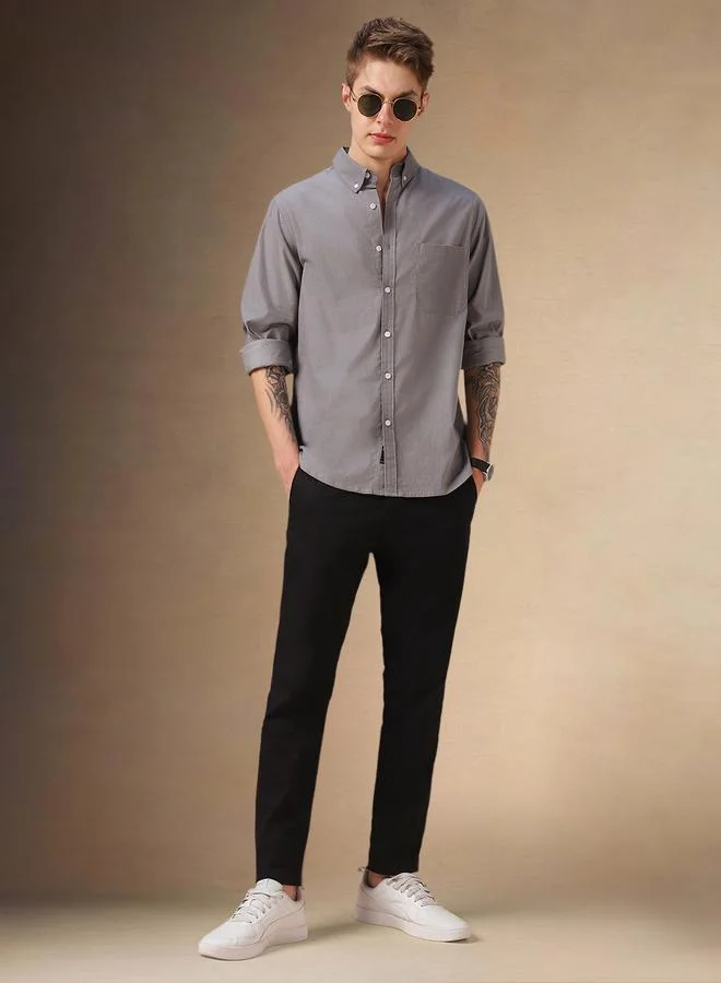 Dennis Lingo Men Button-Down Collar Relaxed Fit Casual Shirt