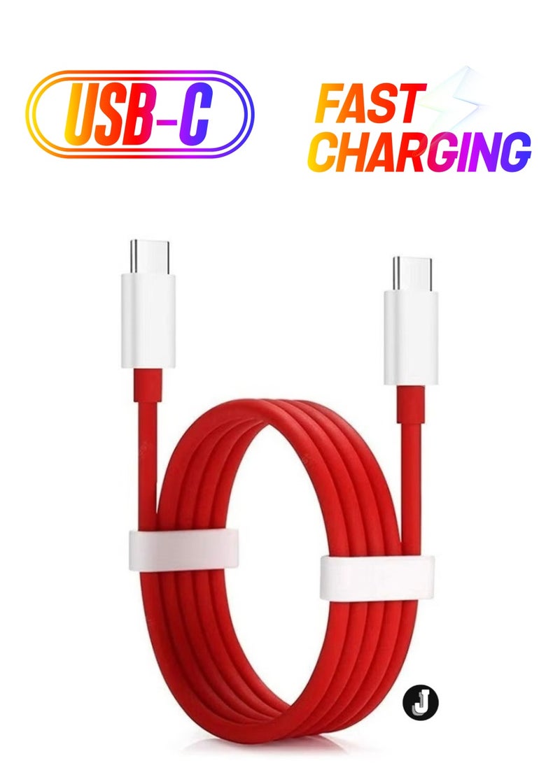 JAJEEK "New 1-Pack OnePlus Type-C to Type-C Cable – Red, Fast Charging & Data Transfer" - Image 1