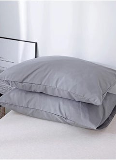 LUNA Home King size 6 Piece Bedding Set Without Filler Plain Anchor Grey  - Image 4