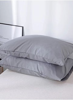 LUNA Home King size 6 Piece Bedding Set Without Filler Plain Anchor Grey  - Image 4