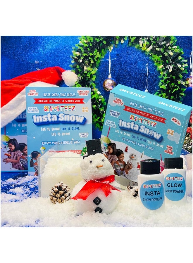 SMARTEEZ Insta Snow | DIY Artificial Snow Kit | Glow in The Dark Snow | Christmas Decoration | Snow Themed Birthday Decoration | Safe | Non Toxic | Kid Friendly - Image 1