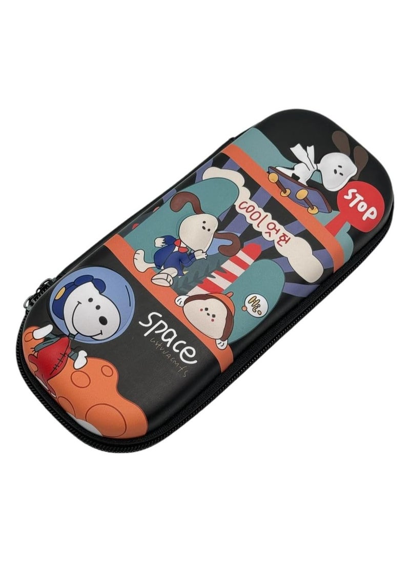 QSHOP - ® Cartoon Pencil Case - Hard and Durable Cute Cartoon Pencil Case with Inner Mesh Pocket Perfect Organization for Pens and School Supplies - Image 1