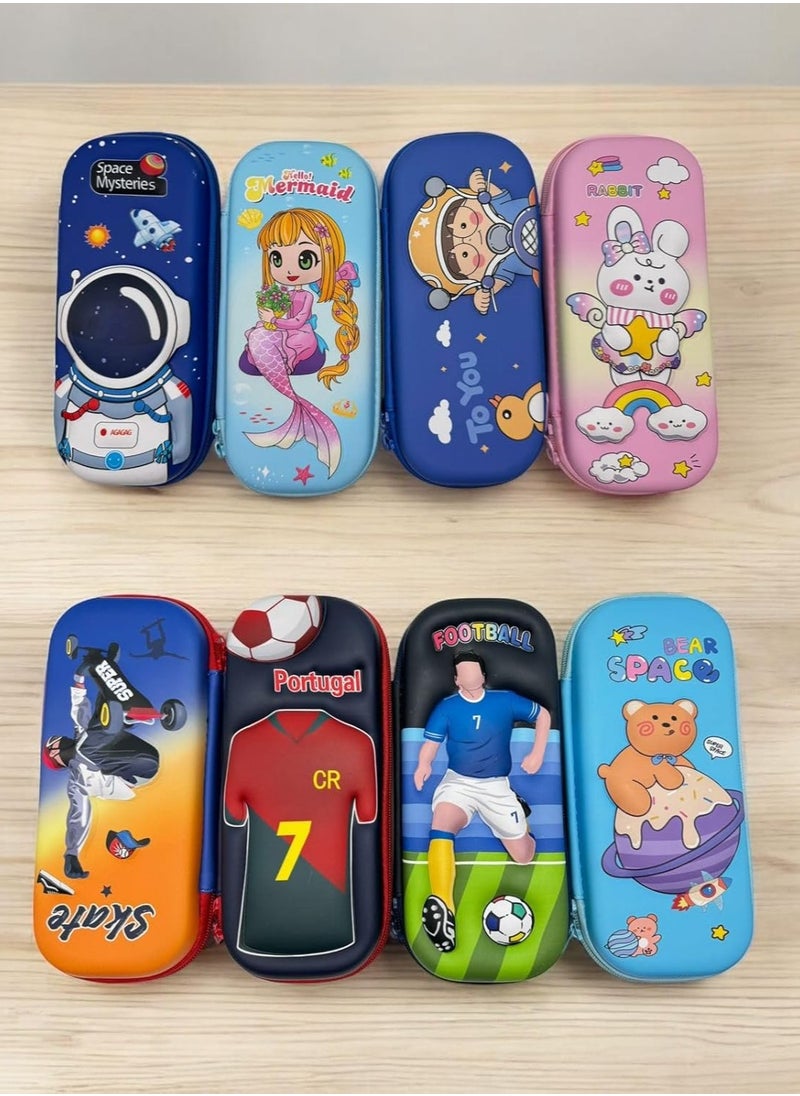 QSHOP - ® Cartoon Pencil Case - Hard and Durable Cute Cartoon Pencil Case with Inner Mesh Pocket Perfect Organization for Pens and School Supplies - Image 1
