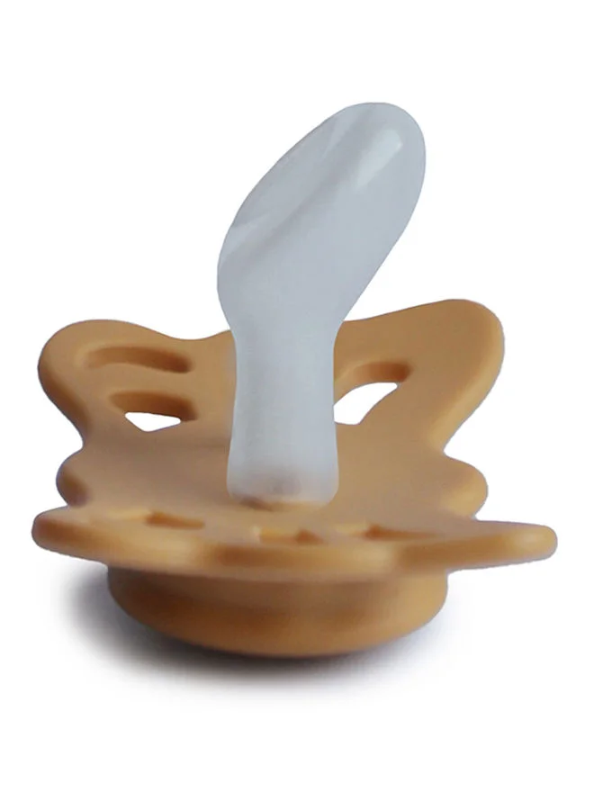 FRIGG Butterfly Silicone Baby Pacifier 0-6M Gold Size 1