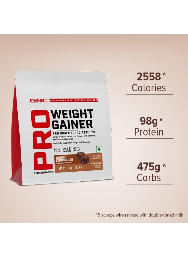GNC Pro Performance Weight Gainer | 2558 Calories, 98g Protein, 475g Carbs | High-Calorie, Low Fat Formula | Healthy Body Gains | Faster Muscle Recovery | No Added Sugar | Chocolate | 1 Kg - Image 3