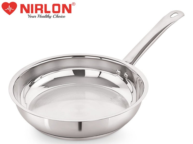 NIRLON Deluxe Stainless Steel Fry Pan, Induction Friendly, Impact Bonded Tri-ply Bottom 20cm | 1.6 Liter - Image 3