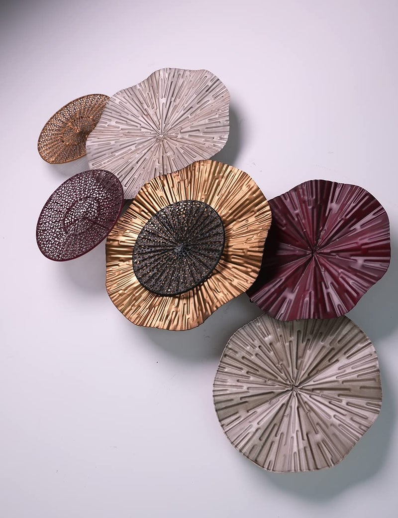 SEINHIJO Metal Flower Wall Decor Minimalist Wall Art Iron Floral Artwork Rustic Home Decor for Bedroom, Living Room,Kitchen,Outdoor 34.3x16.5inch - Image 4