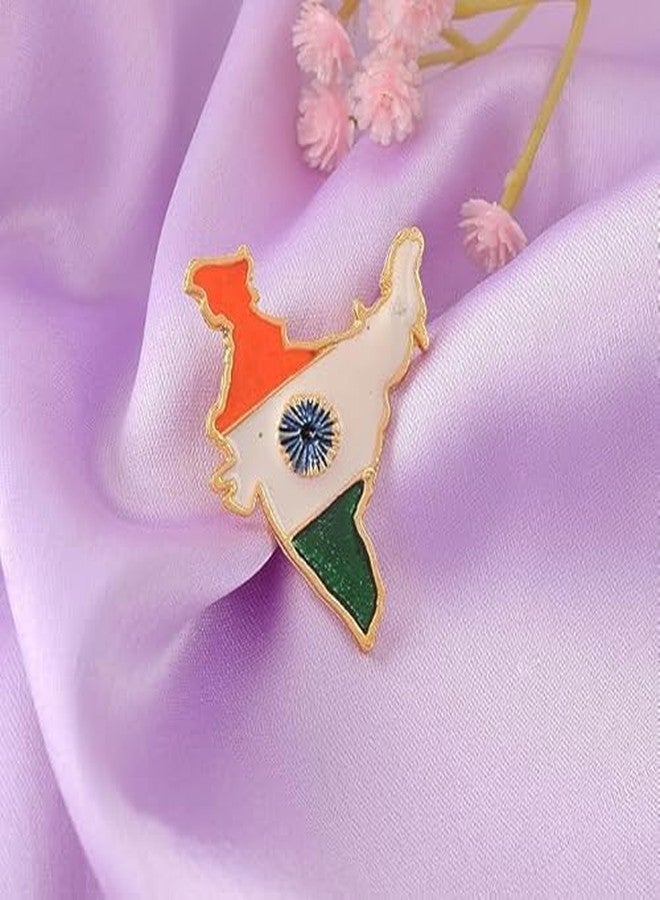 الحرف اليدوية والألعاب: شارة العلم الوطني الهندي، دبوس بروش الهند، دبوس أمان معدني ثلاثي الألوان للقميص لطلاب المدارس (عبوة من 5 قطع) (S355) - Image 4