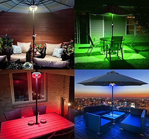 HONWELL Patio Umbrella Lights Outdoor Umbrella Pole Light Battery Operated Cordless 12 Color Changing Umbrella Light with Remote, Multi Colored LED Outside Lights for Deck Umbrella Camping Tents - Image 4