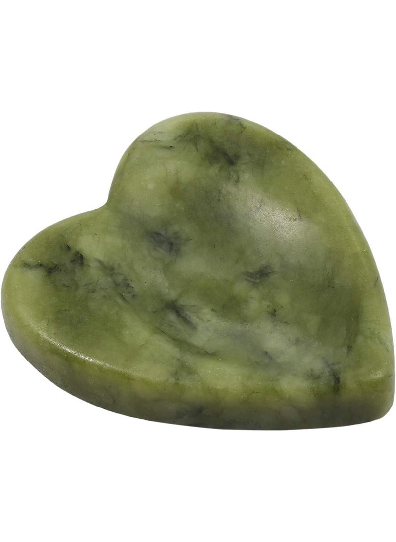 SUNYIK SUNYIK Handcarved Thumb Worry Stone, Polished Palm Pocket Stones Healing Crystals, Heart Shaped, Green Jade 