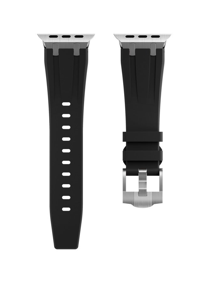 For Apple Watch Apple Watch Liquid Silicone Strap Stainless Steel Head Ultra Strap - Image 1
