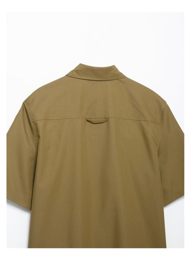 Shougu Fashionable Casual Pocket Decoration Shirt Pleated Shorts  - Image 3