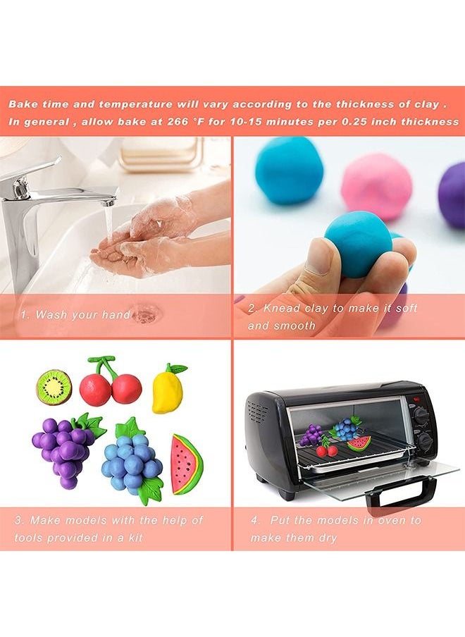 Beauenty Polymer Clay For Kids 32 Multicolor Oven Bake Modeling Clay Kit With Tools And Storage Box Arts And Crafts Gift For Kids  - Image 2