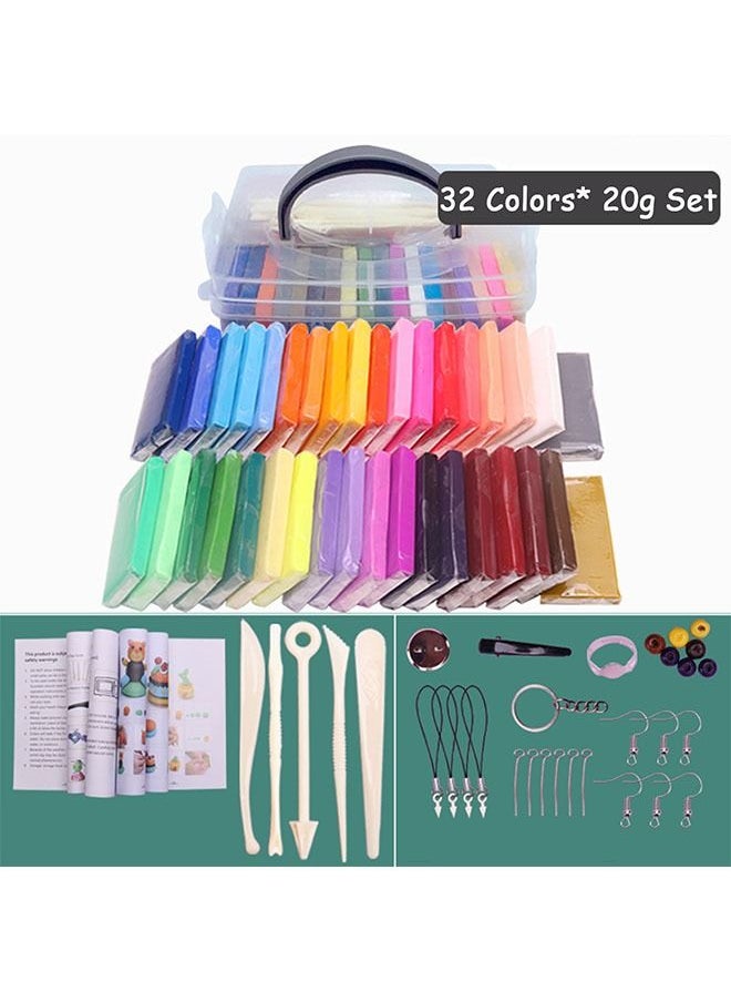 Beauenty Polymer Clay For Kids 32 Multicolor Oven Bake Modeling Clay Kit With Tools And Storage Box Arts And Crafts Gift For Kids  - Image 1