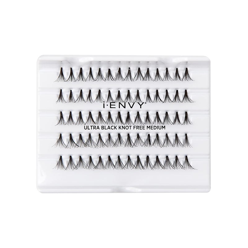 i.Envy i-ENVY By KISS Ultra Black Knot Free Lashes, Natural & Bold Look, 280 Individual Remy Hair Lashes, Lightweight, Easy-to-Use, Perfect for Subtle Enhancement (Medium) - Image 2