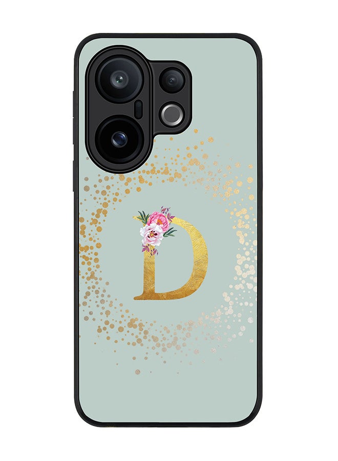 Stylizedd For vivo X200 FE / S30 Pro mini Case,Slim fit Camera Protection, Shockproof Thin Phone cover  - Custom Monogram Floral - D  (Light Grey )