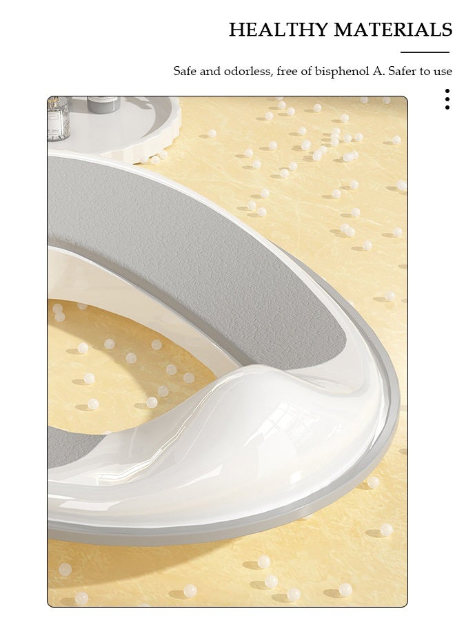 DUNISO مقعد تدريب المرحاض، مقعد مرحاض آمن للأطفال مع حماية عالية من الرش ومقبض ووسادة ظهر، مقعد تدريب مرحاض للأطفال متين ومريح، مقعد مرحاض عالي الجودة وصحي للأطفال، للأطفال الأولاد والبنات - Image 5