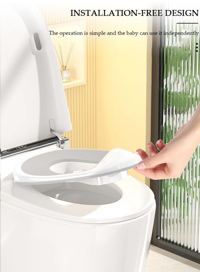 DUNISO مقعد تدريب المرحاض، مقعد مرحاض آمن للأطفال مع حماية عالية من الرش ومقبض ووسادة ظهر، مقعد تدريب مرحاض للأطفال متين ومريح، مقعد مرحاض عالي الجودة وصحي للأطفال، للأطفال الأولاد والبنات - Image 2