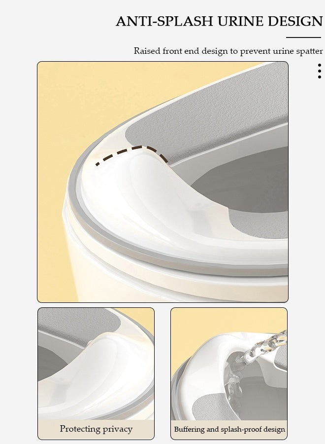 DUNISO مقعد تدريب المرحاض، مقعد مرحاض آمن للأطفال مع حماية عالية من الرش ومقبض ووسادة ظهر، مقعد تدريب مرحاض للأطفال متين ومريح، مقعد مرحاض عالي الجودة وصحي للأطفال، للأطفال الأولاد والبنات - Image 4