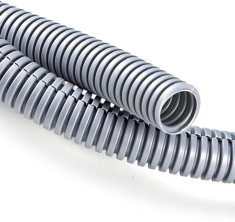 ZhiYo 20FT 3/8” Wire Loom Split Tubing Auto Wire Conduit Flexible Cover | High Temperature Heat Resistant -40F to 257F | Plastic Cover for Electrical Wires & Cables, Grey - Image 1