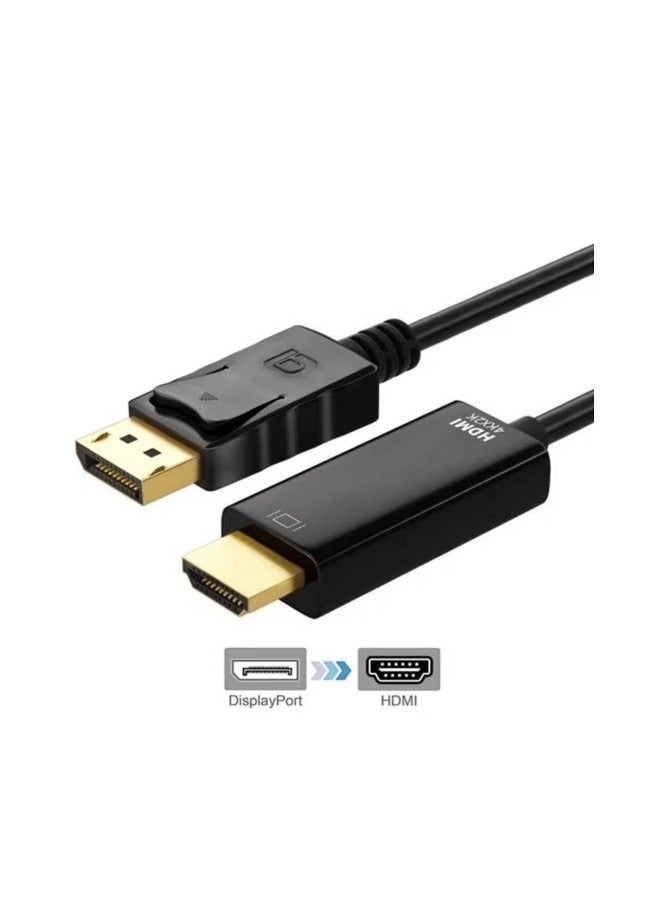 عالية الدقة كابل HDMI موانئ دبي 4K@2K رجل إلى رجل displayport HDMI خط الفيديو displayport إلى شاشة التلفزيون عالي الوضوح متوافق مع الكمبيوتر المحمول التلفزيون عرض العرض HDTV-1.8M الأسود - Image 3