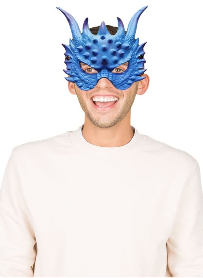 Dragon Mask Uni-adult Cosplay Mask Masquerade Foam Half Face Mask for Party Cosplay Costume (Blue)  - Image 5