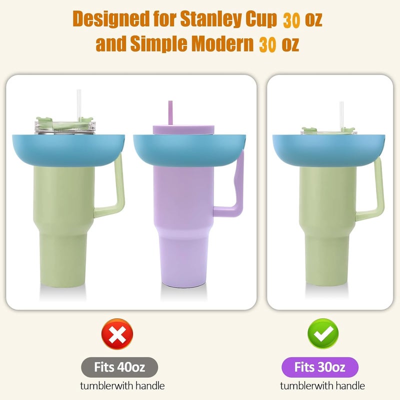 insefocc 2025 Latest model Stanley Cup 30 oz Snack Bowl with Handle Compatible with Stanley Cup40 oz with Handle Stanley Accessories SiliconePink Snack Bowl  - Image 2