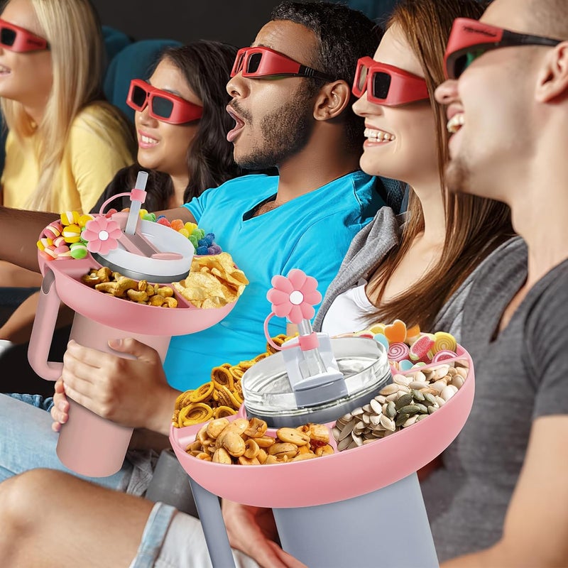 insefocc 2025 Latest model Stanley Cup 30 oz Snack Bowl with Handle Compatible with Stanley Cup40 oz with Handle Stanley Accessories SiliconePink Snack Bowl  - Image 5