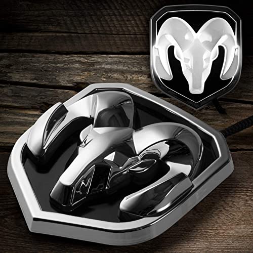 Autogem 2009-18 RAM Lighted Grille Emblem, Chrome - Image 1