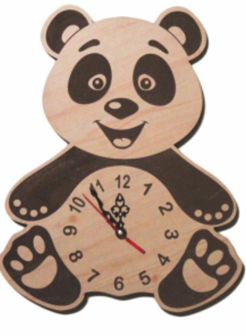 Panda wall wood analog clock for home decor