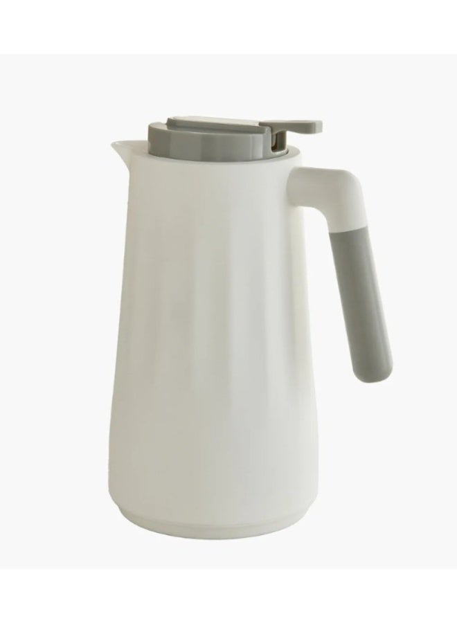 Minimalist Thermal Vacuum Flask Jug, 1 Litre - White/Grey - Image 1