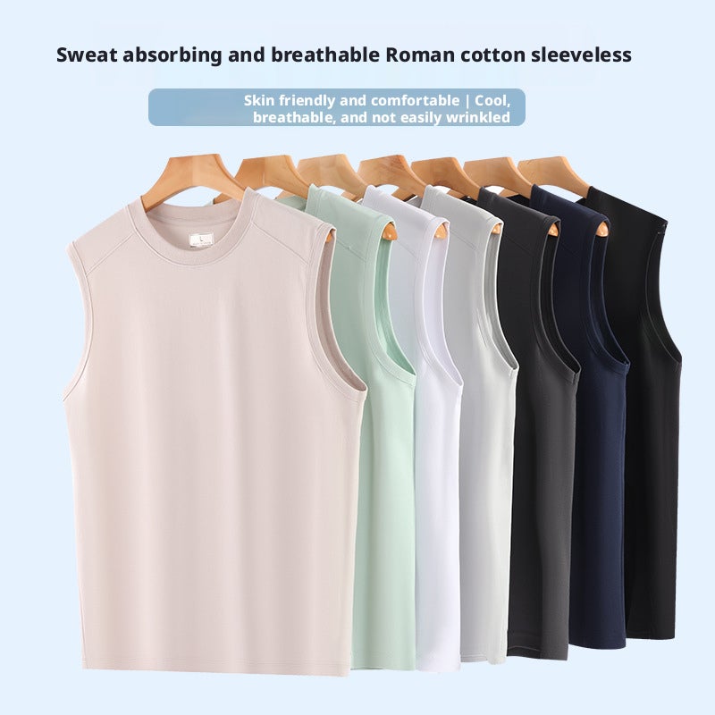 Men's Custom 220g Cotton Sleeveless T-Shirt - Image 3