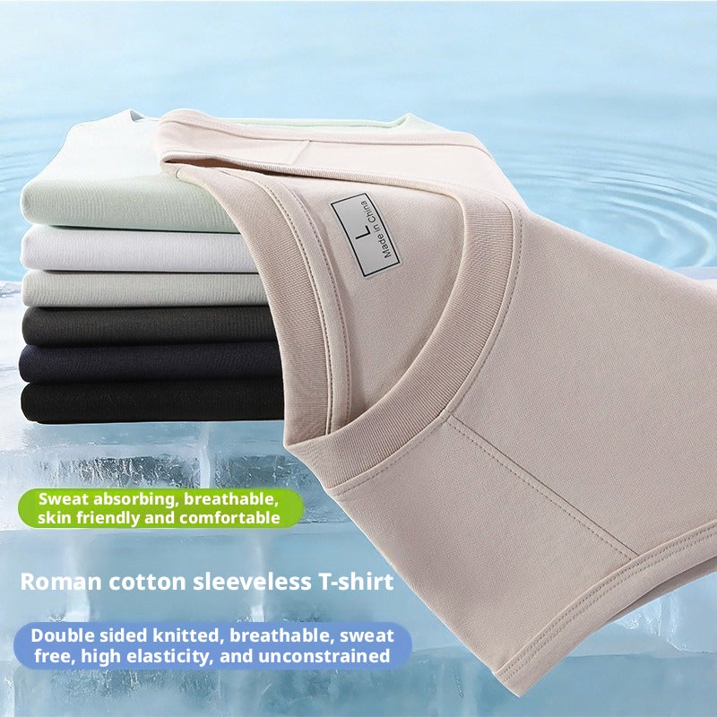 Men's Custom 220g Cotton Sleeveless T-Shirt - Image 1