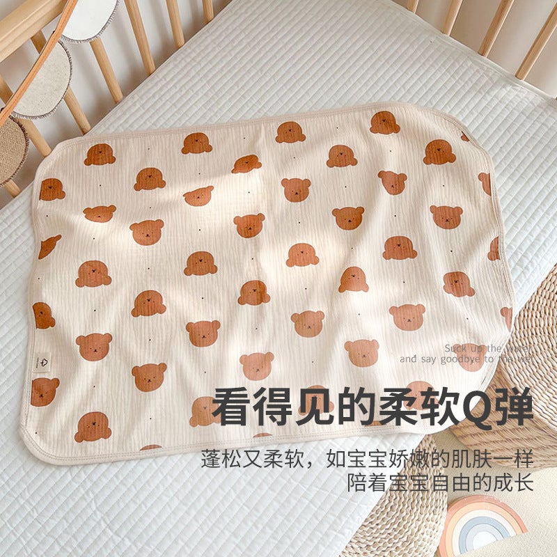 Diaphragm Pad Baby Waterproof Washable Wrinkled Cloth Cotton Breathable Baby Children Anti-Wetting Anti-Slip Adult Menstrual Pad - Image 3