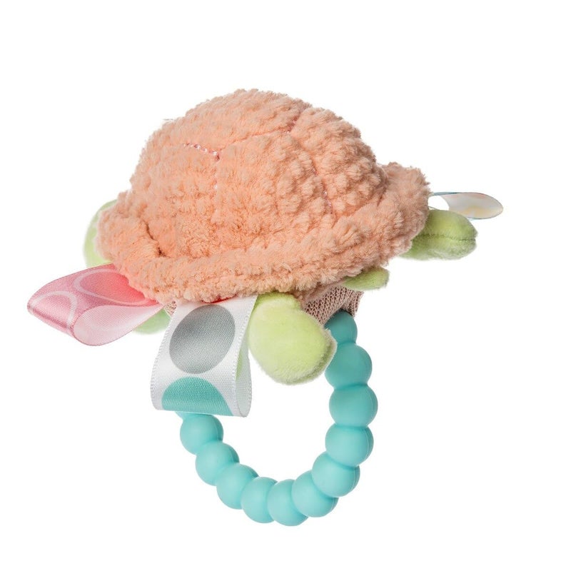 Taggies Soft Baby Rattle with Soothing Teether Ring and Sensory Tags 6Inches Tippy Turtle - Image 3