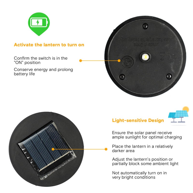 MAGGIFT 2 Pack Hanging Solar Lights for Outside,Solar Lanterns Outdoor Waterproof,Retro Hanging Lantern with Handle for Yard, Garden Decor, Gardening Gifts, Mom Birthday Gift, Beige White - Image 4