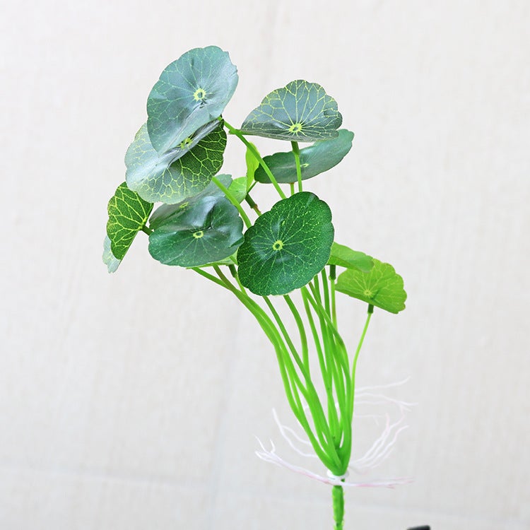 Generic Artificial Plant Wall Material Green Plant Wall Material Grass Plastic Flowers Wedding Decoration Persian Leaf Radish Decoration 12 fork lotus leaf 