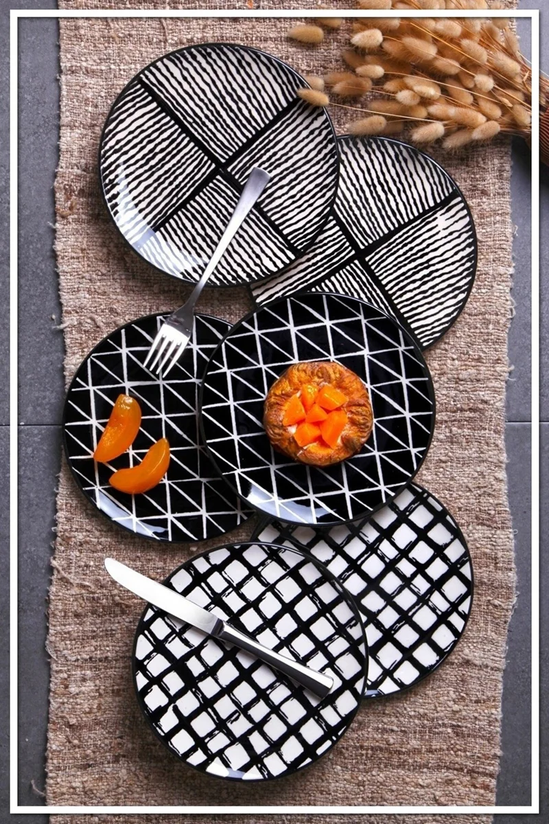 هازاربازار Handmade 6 Piece Luxury Ceramic Cake Serving Set