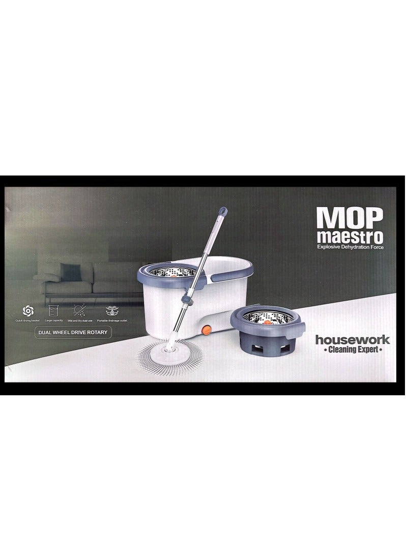 360° SPIN  MOP  BUCKET DUAL WHEEL DRIVE ROTARY MOP BUCKET. - Image 1