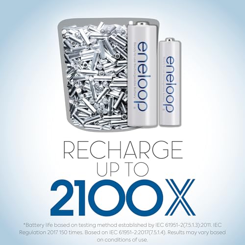 Eneloop Panasonic BK-4MCCA4BA AAA 2100 Cycle Ni-MH Pre-Charged Rechargeable Batteries, 4-Battery Pack - Image 3