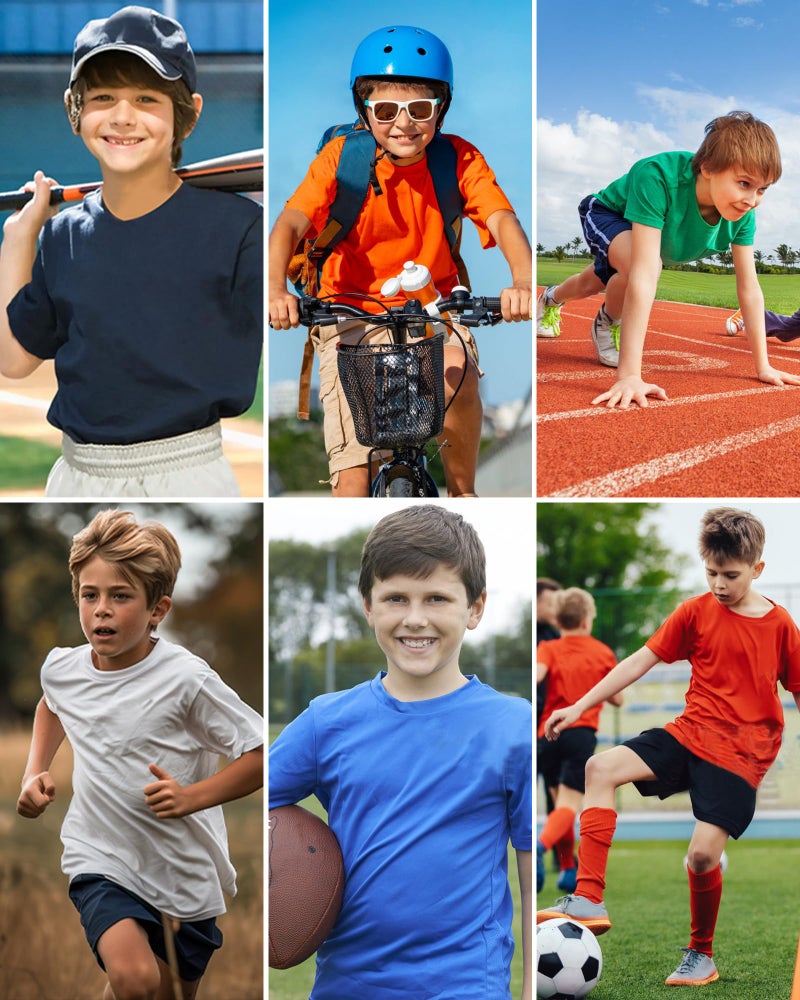 QBK 2T to Youth Neon Shirt Kids UPF 50+ Dry Fit Athletic Short Sleeve Rash Guard T Shirts for Boys Girls Sports Undershirt (Green 5T) - Image 2
