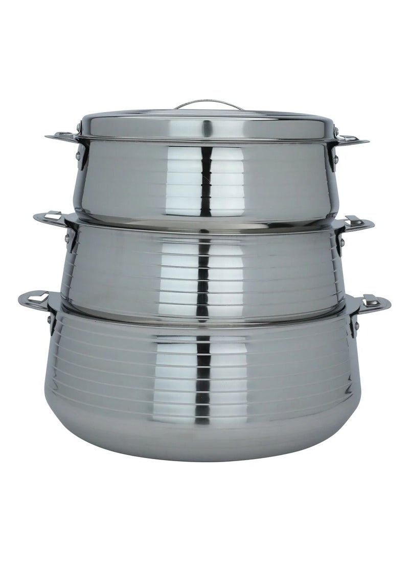 Alsaif Gallery - Maxima Set of 3 Silver Containers 2.5,3.5,5.0 - Image 1